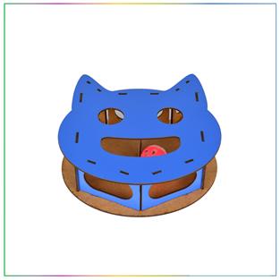Kedi Desenli Toplu Ahşap Oyun Konsolu