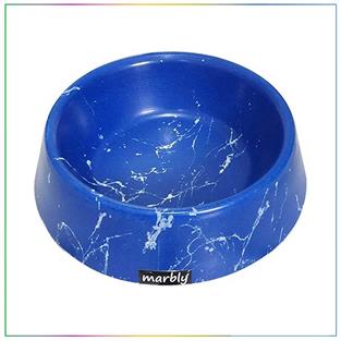 Playfull Mavi Beyaz Mermerit Kedi Köpek Mama ve Su Kabı 8 Oz.